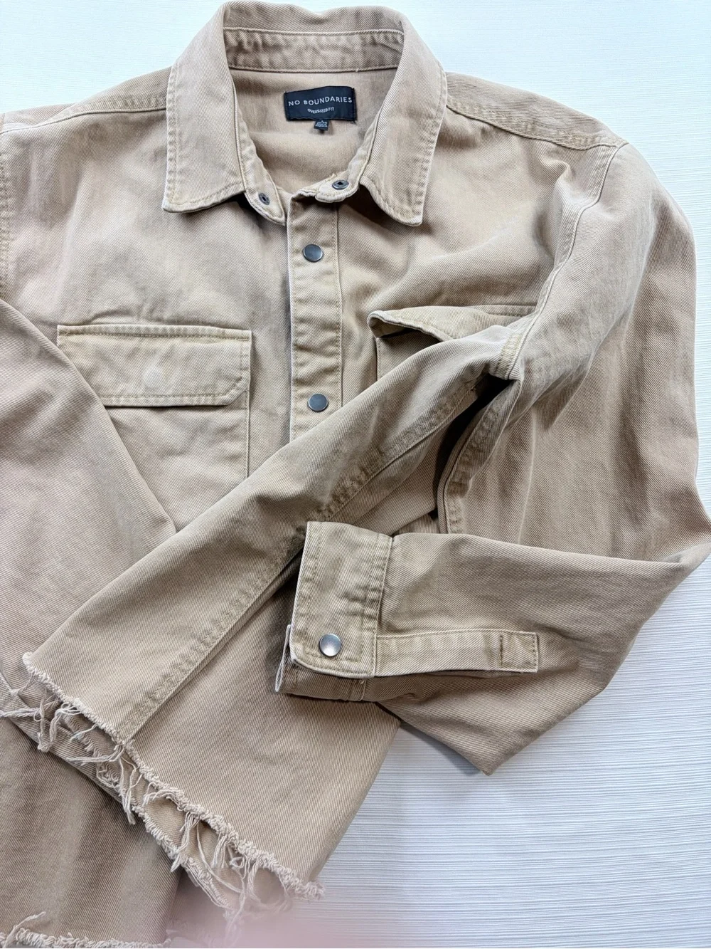 No Boundaries Tan Oversized Fit Jacket